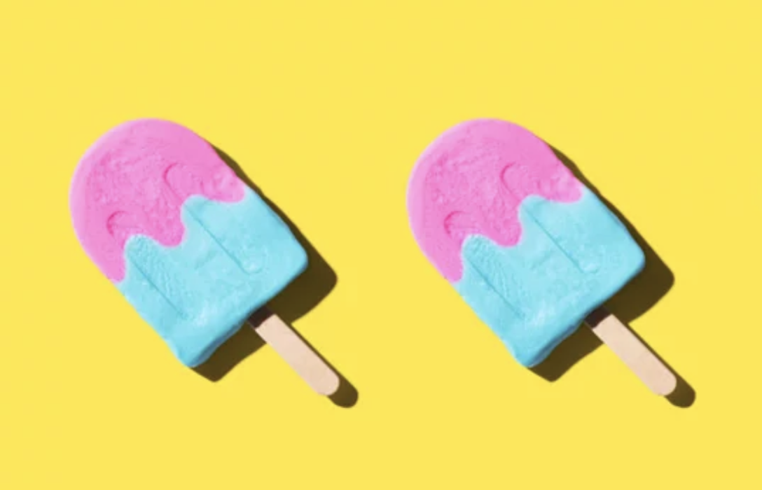 Brightly coloured ice lollies