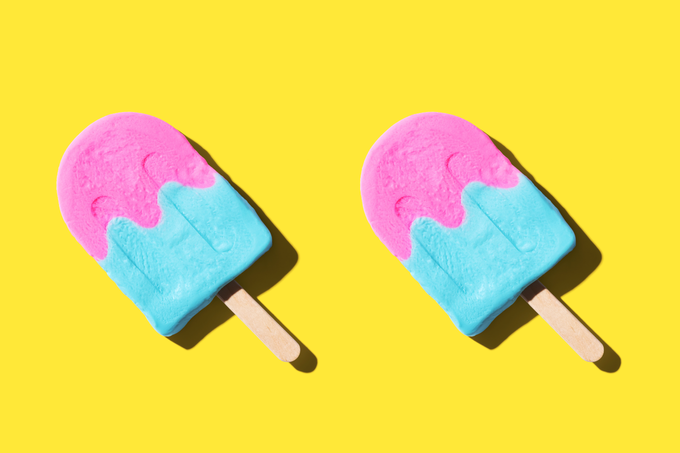 Ice lollies brightly coloured